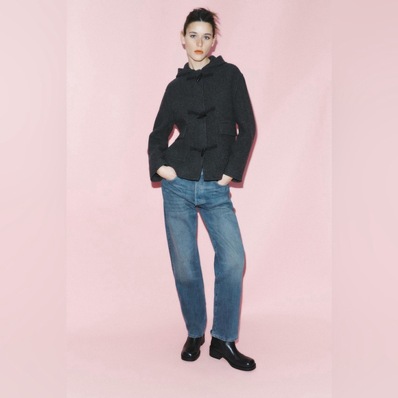 BRAND NEW ZARA ZW COLLECTION MANTECO WOOL BLEND JACKET WITH TOGGLES - Picture 3 of 15